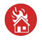 Ikona płonącego budynku